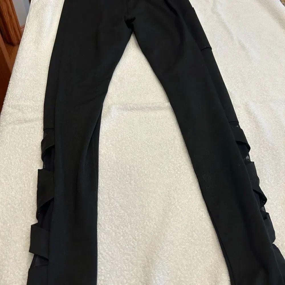 Justice Black Leggings with Side Details